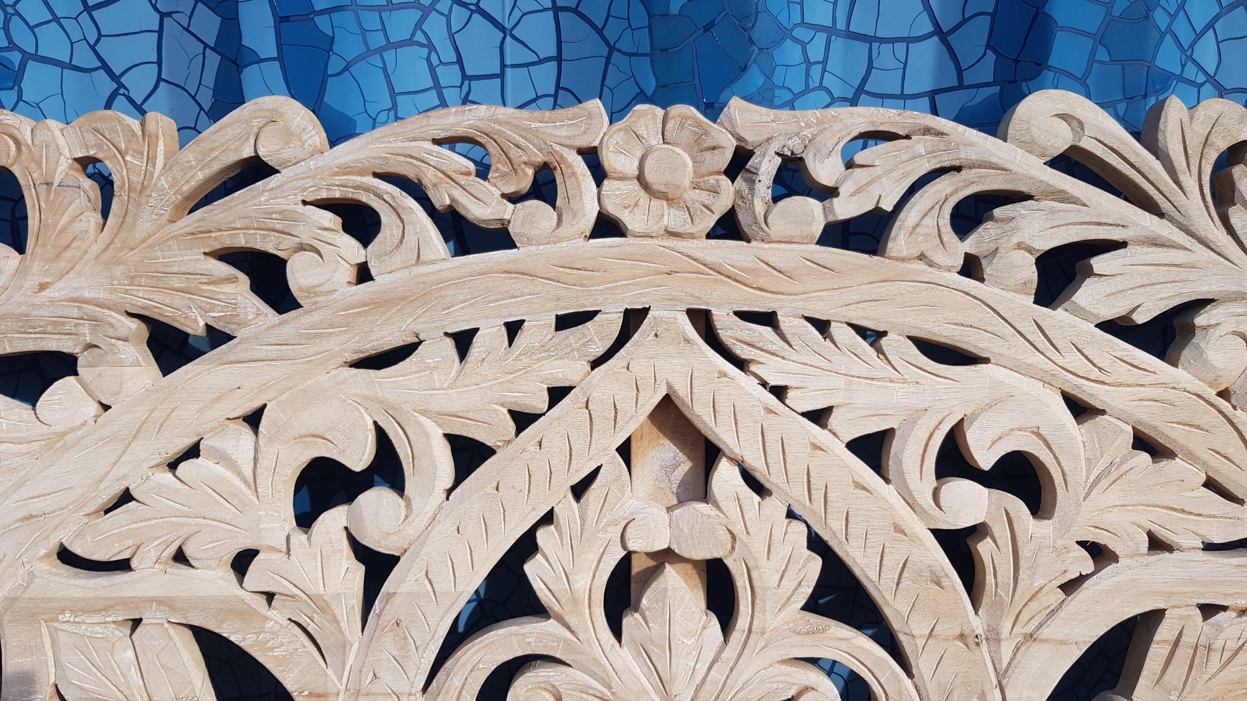 Carved mango headboard