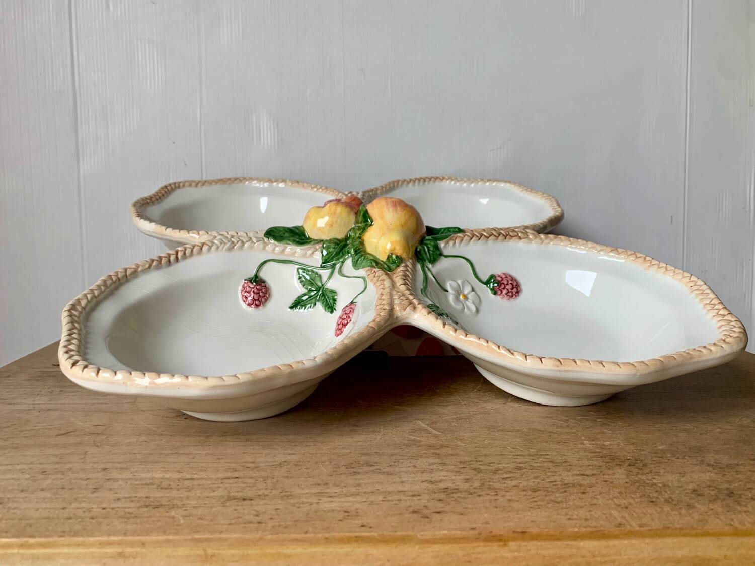 Large vintage barbotine aperitif serving dish
