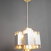 Vintage Italian cubic chandelier by Gaetano Sciolari, 1970s