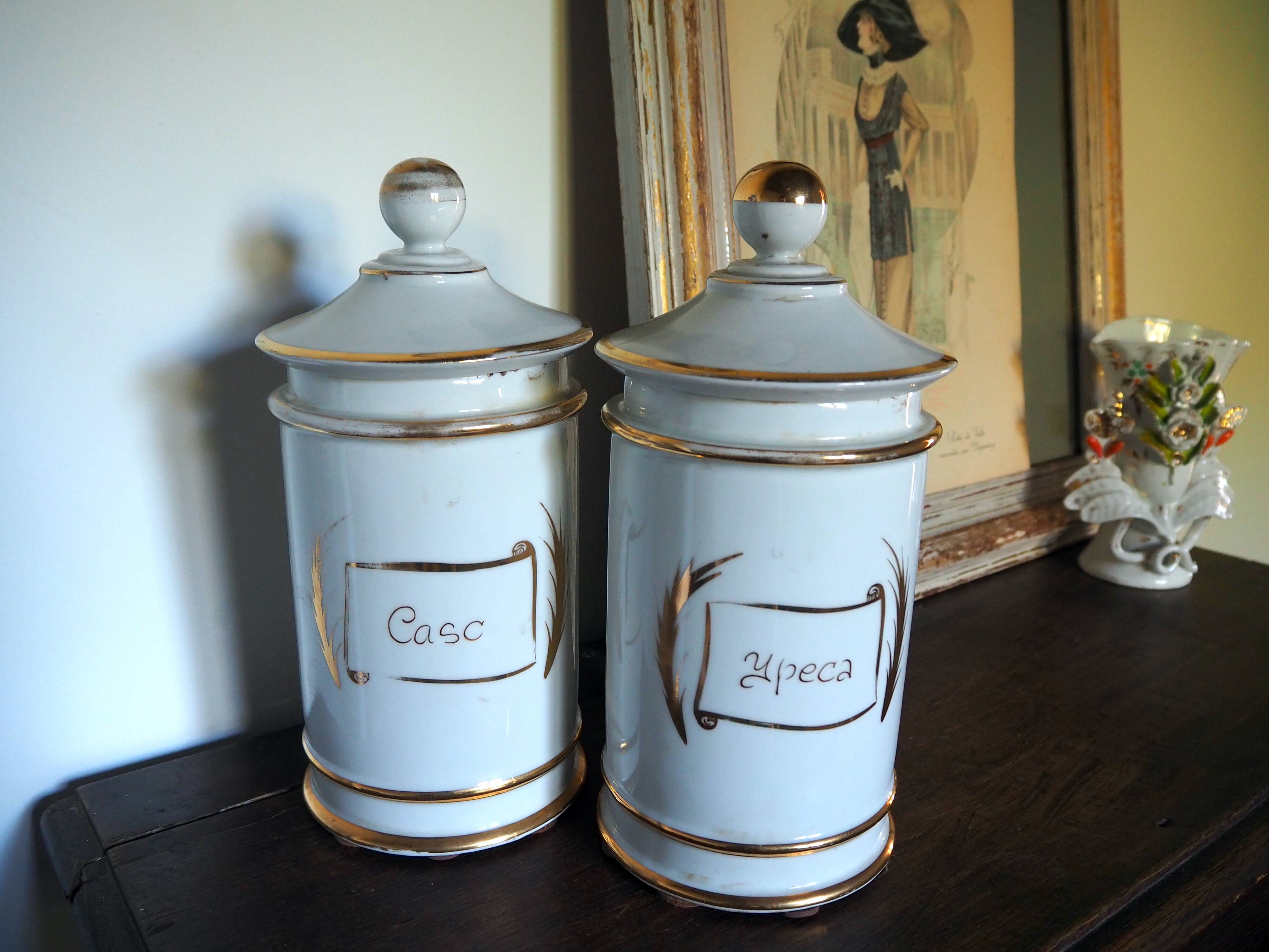 Batch of apothecary pots nineteenth century