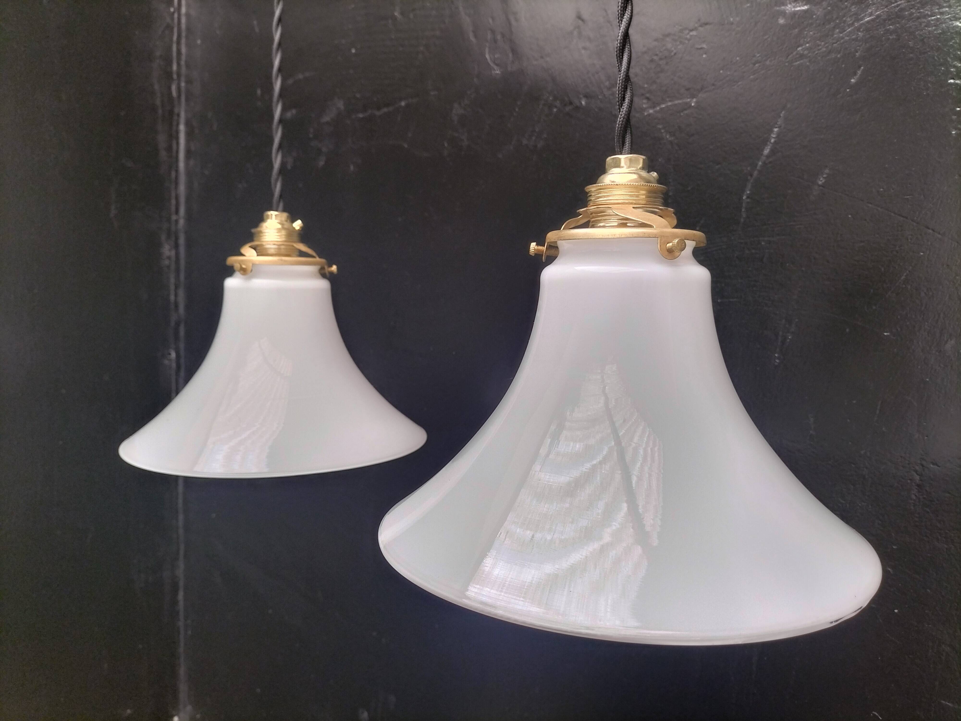 Opaline pendant lights