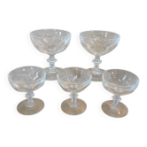5 crystal champagne glasses