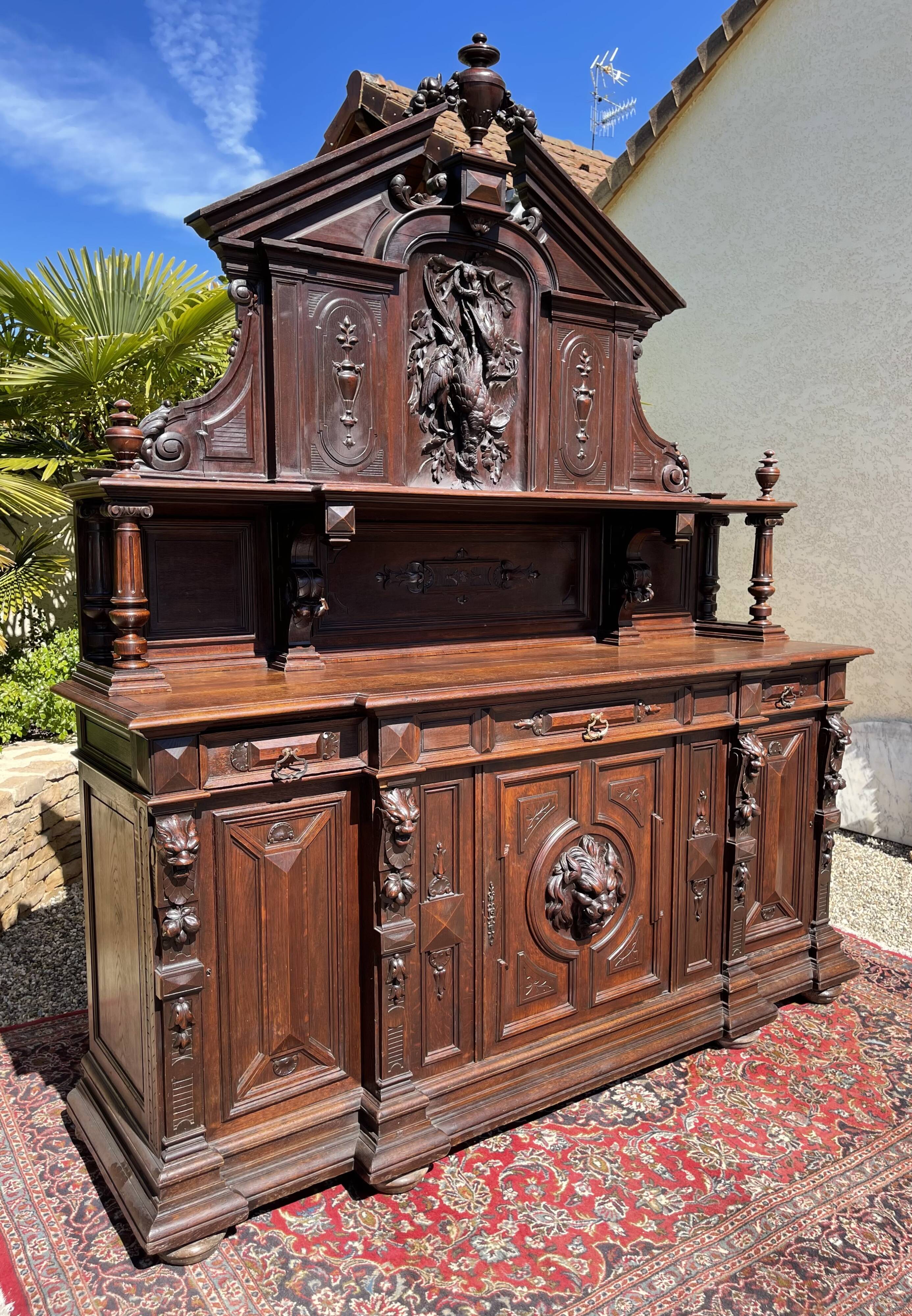 Hunting Buffet in Oak Renaissance Style