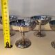 6 coupes à sorbet vintage en acier chromé inoxydable