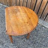 Louis Philippe round table with shutters in cherry wood