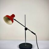 Lampe articulée vintage rouge et chrome – esprit industriel
