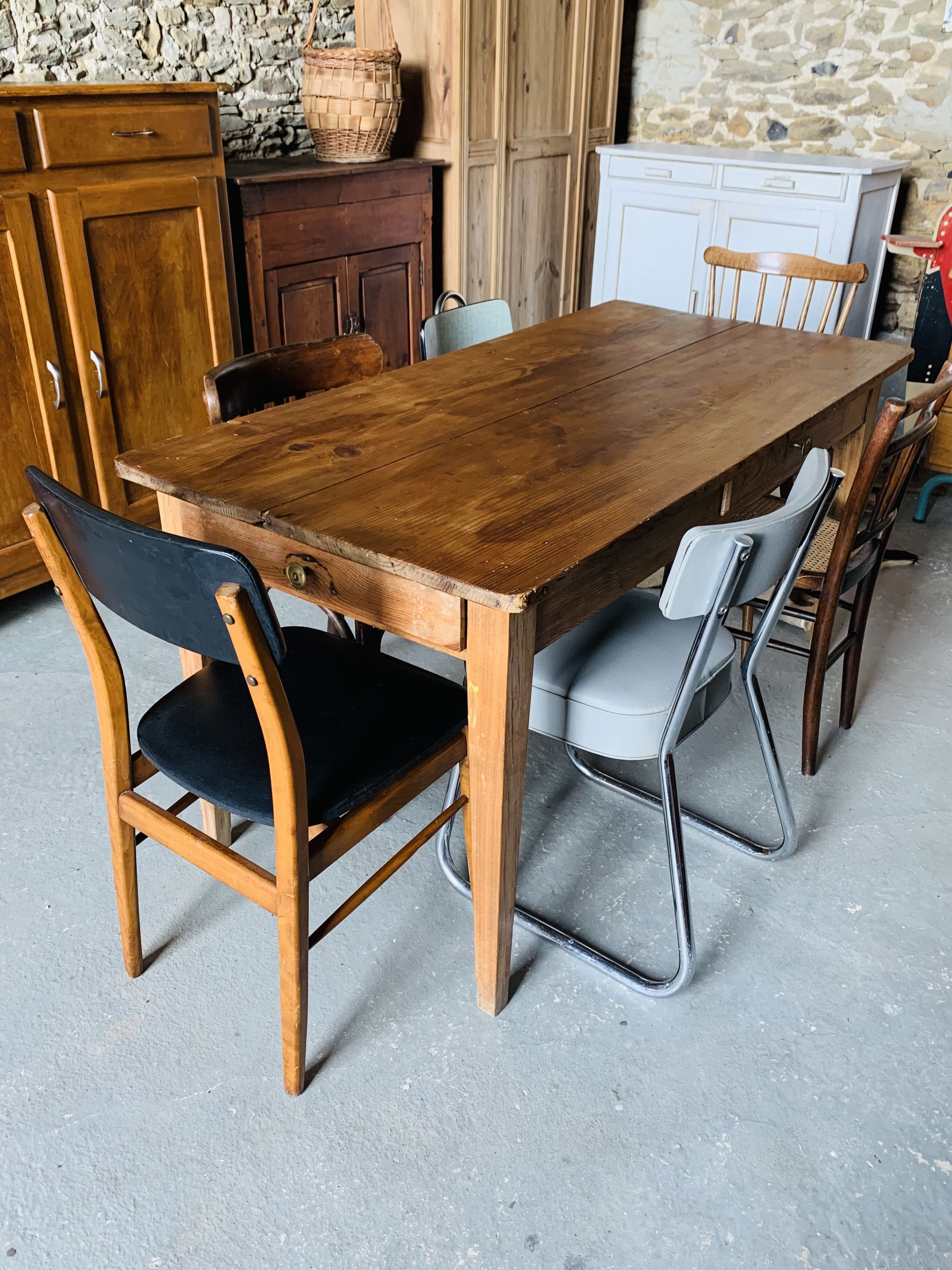 Set of 6 mismatched chairs