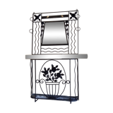 Art deco wrought iron coat holder