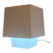 Grey metal cubic design lamp, coloured filters and Japanese signature.