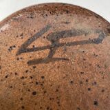 glazed ceramic vase with abstract flower decoration, signature to identify