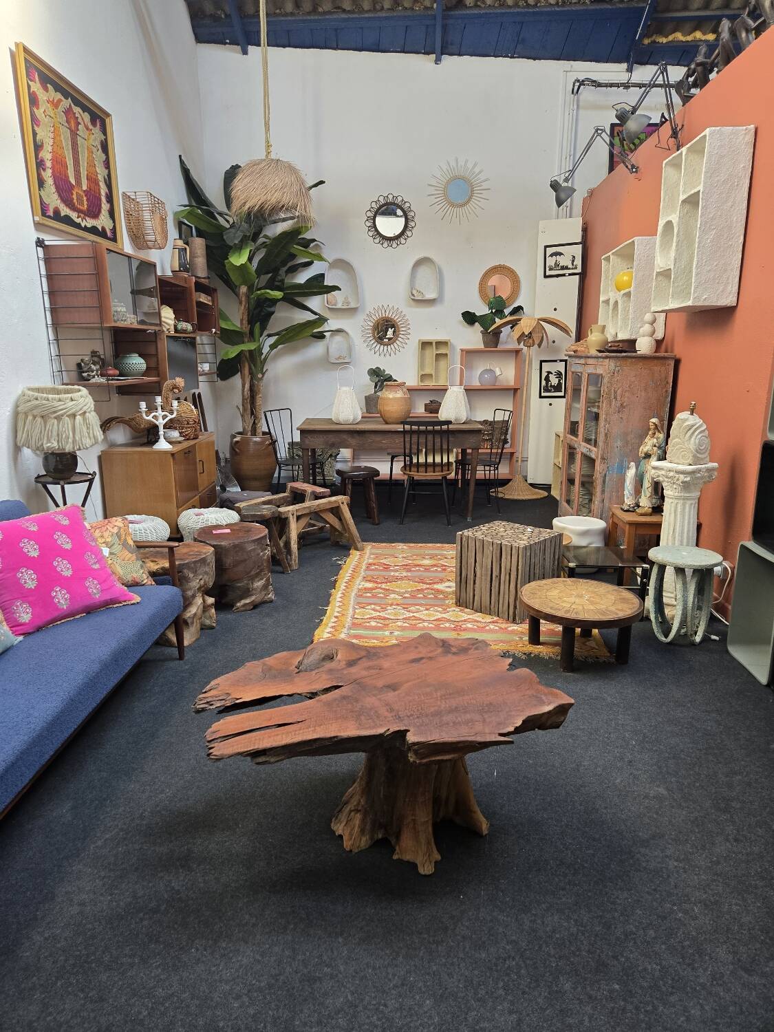 Raw wood coffee table