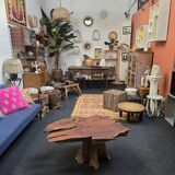 Raw wood coffee table