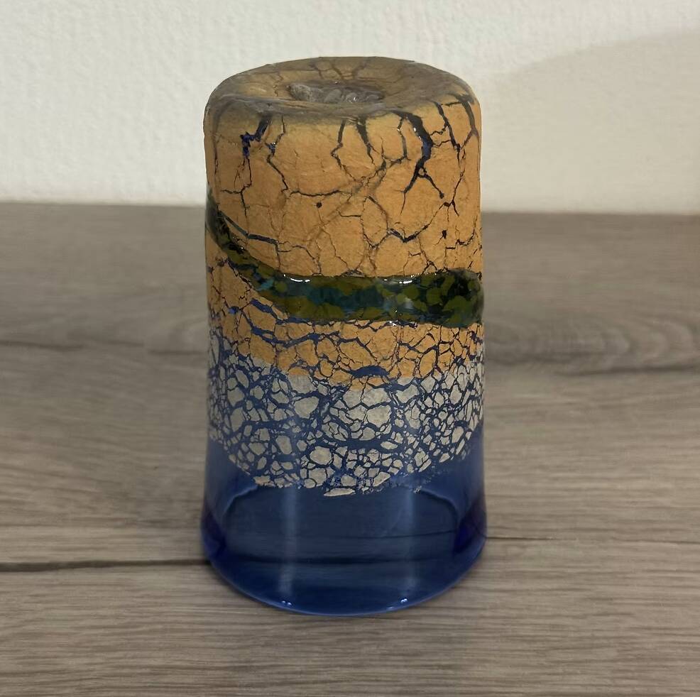 Paire de lunettes Ryukyu — Verre Awa craquelé, four Inamine, Okinawa