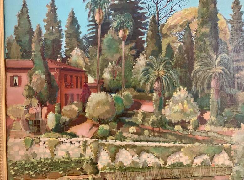 Sublime Oil on Panel "Parc de Chambrun" in Nice Côte d'Azur