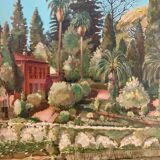 Sublime Oil on Panel "Parc de Chambrun" in Nice Côte d'Azur
