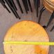 Vintage black wooden and metal stool, 1970s.