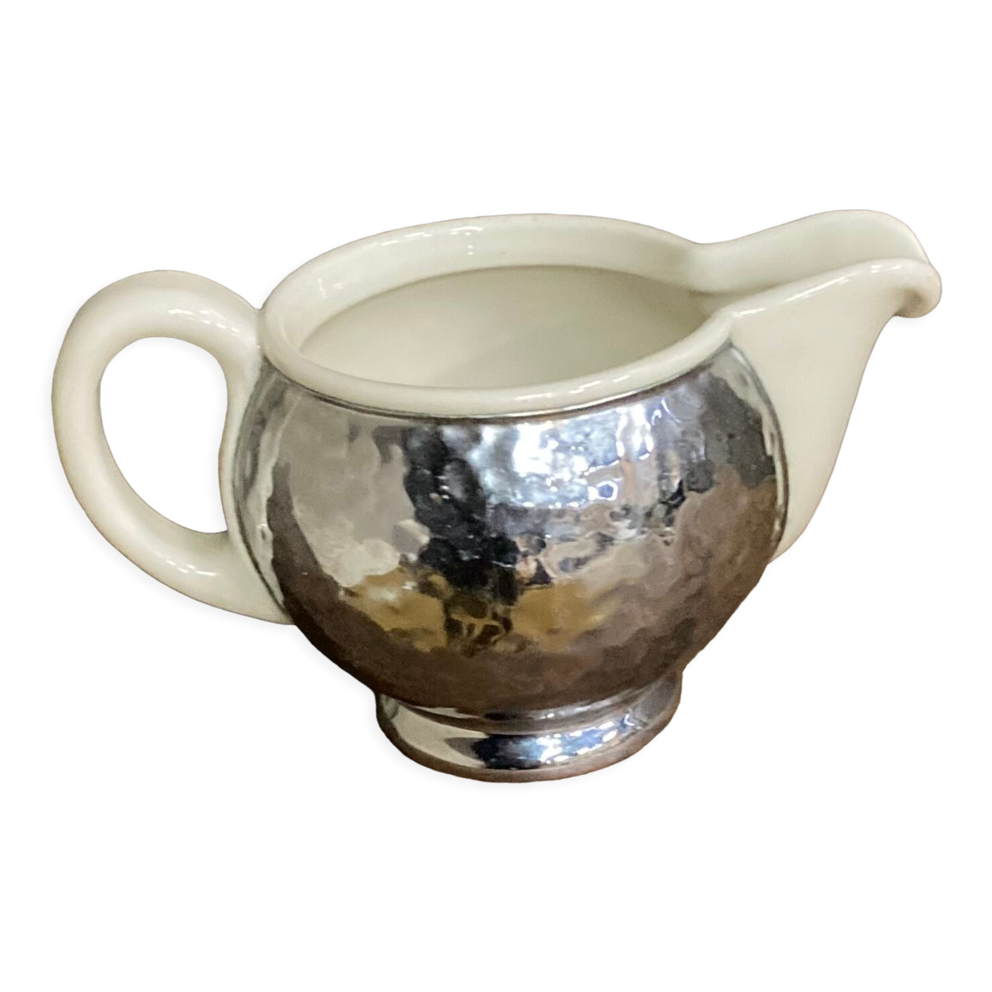 Ceramic/tinned milk jug.
