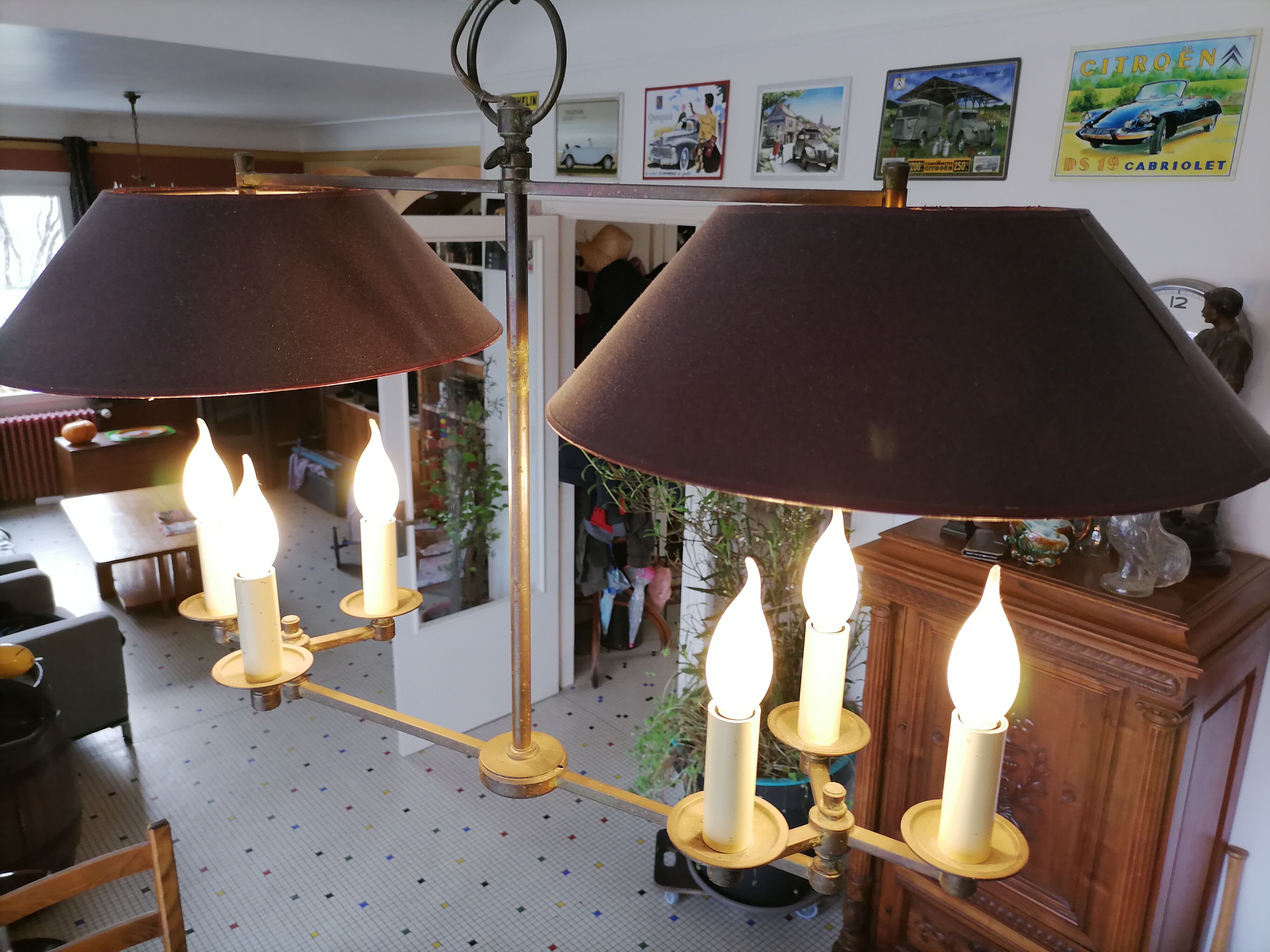 Lustre billard double