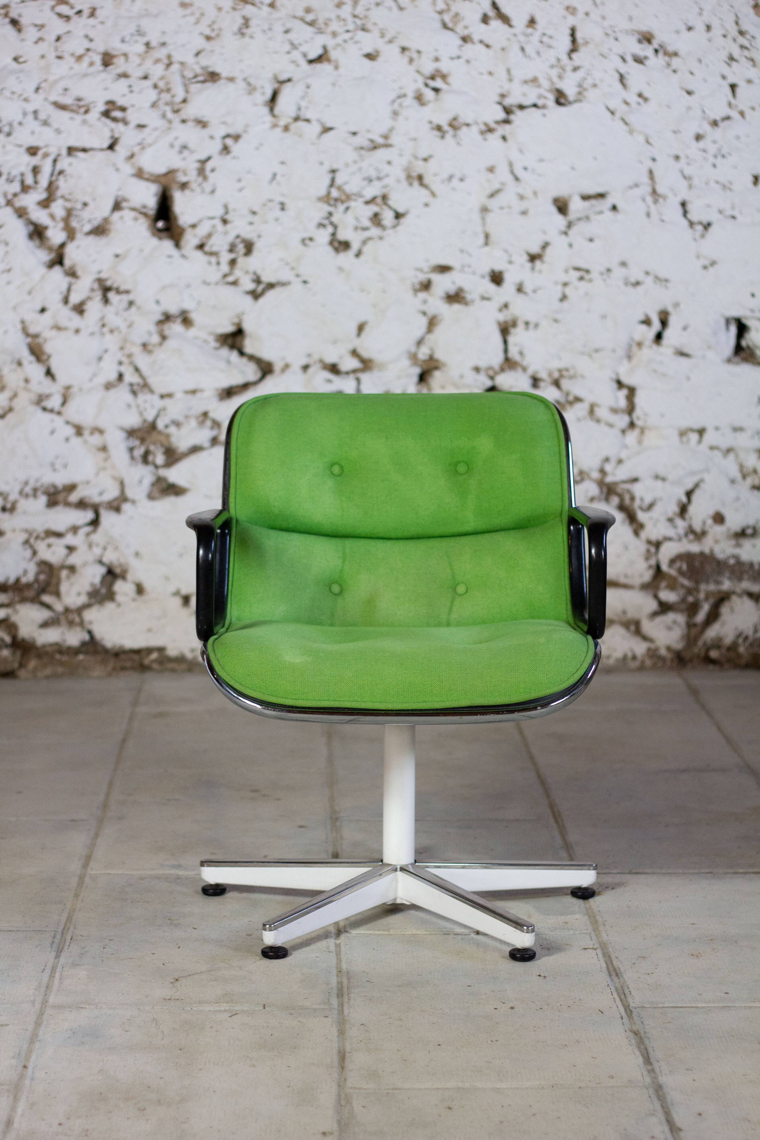 Green executive armchair by Charles Pollock for Knoll, 1960