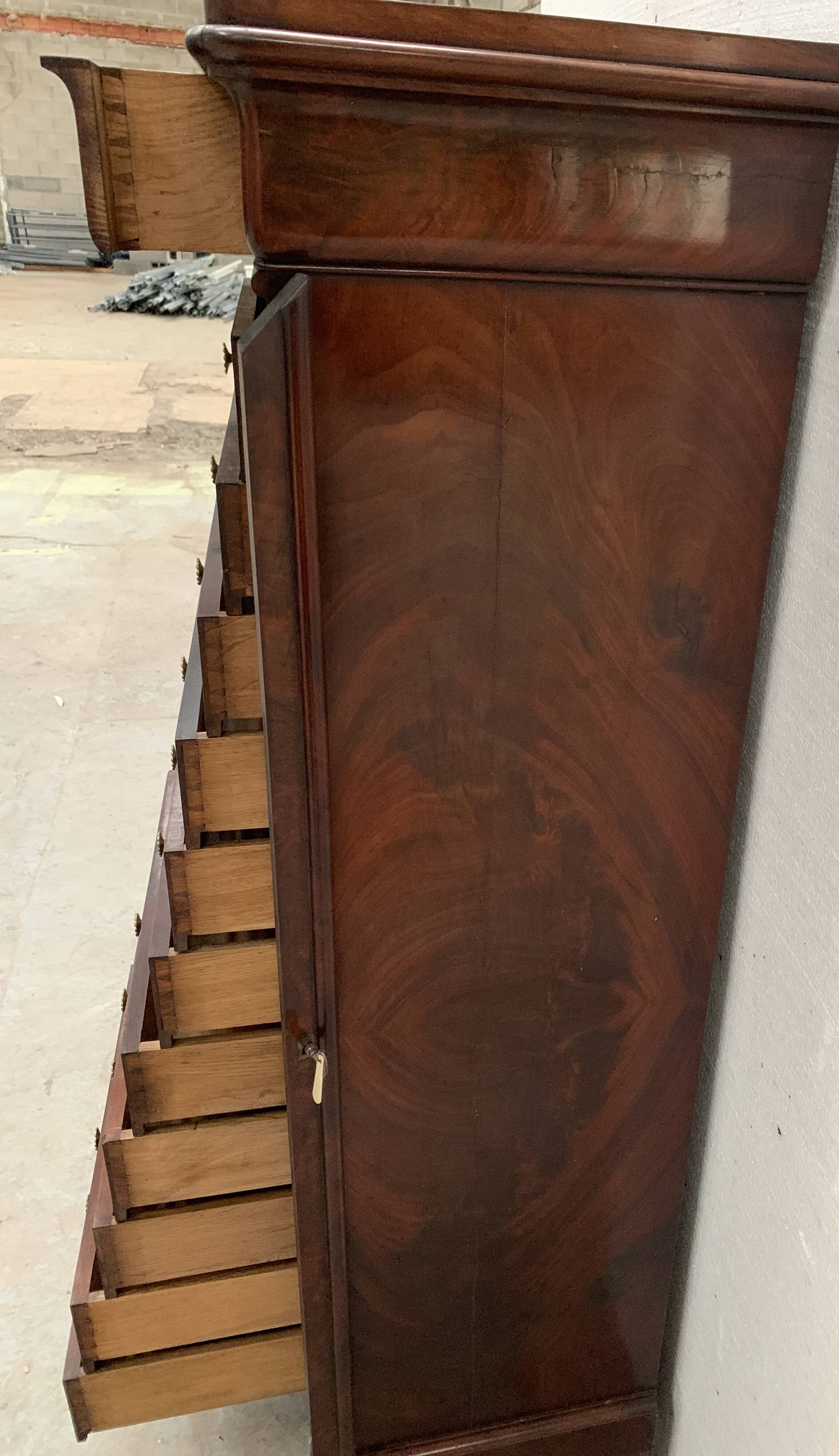 19th century mahogany and veneer cardboard or notary cabinet
