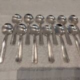 12 silver-plated metal ice scoops, Art Deco style, silversmith SOH
