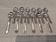 12 silver-plated metal ice scoops, Art Deco style, silversmith SOH