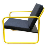 Fauteuil design tubulaire jaune et noir