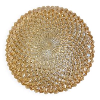 Applique murale plafonnier verre doré ambre pointes de diamant