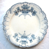 6 dessert plates terre de fer saint amand, regency model, in blue