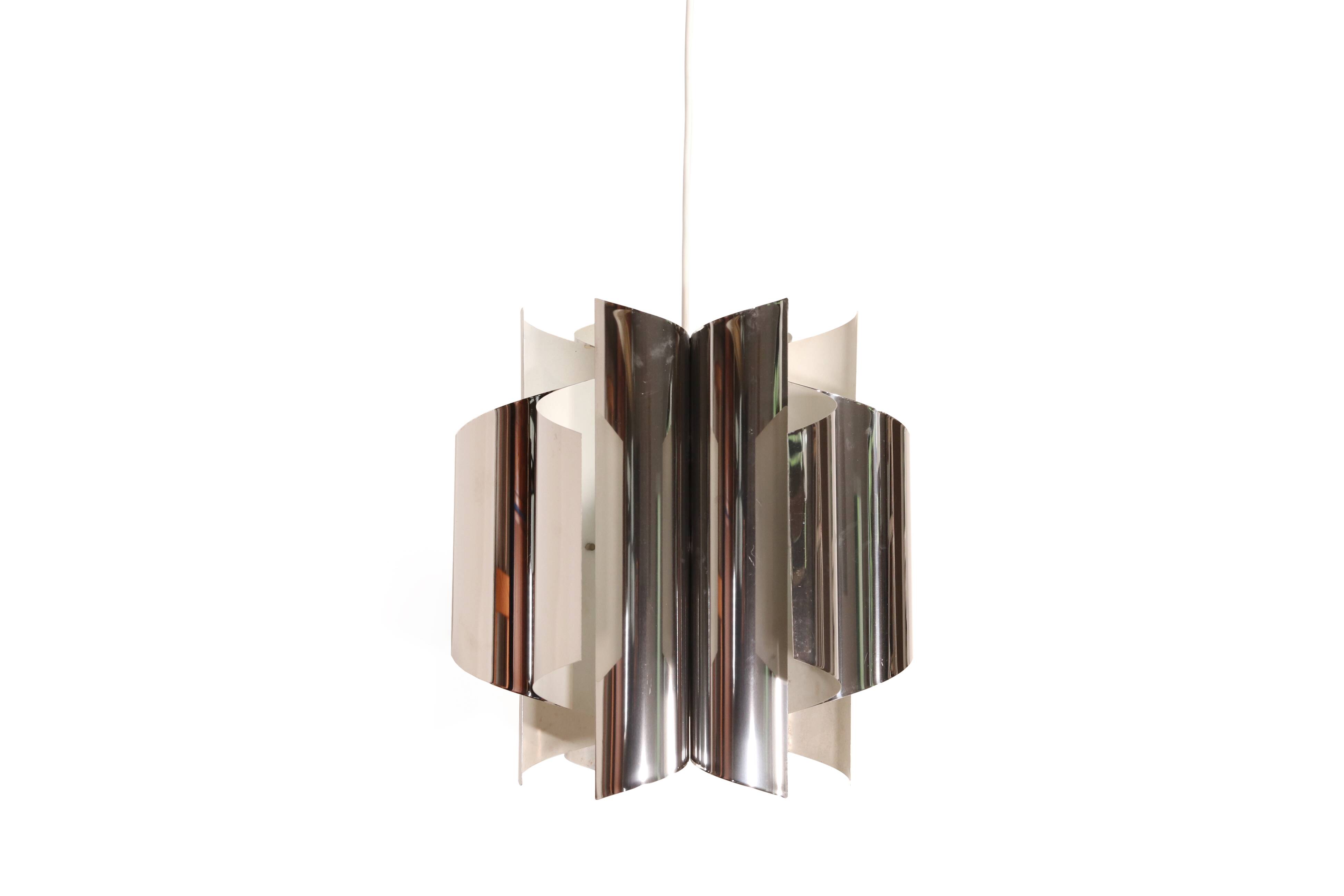 Italian 70s chrome design pendant lamp