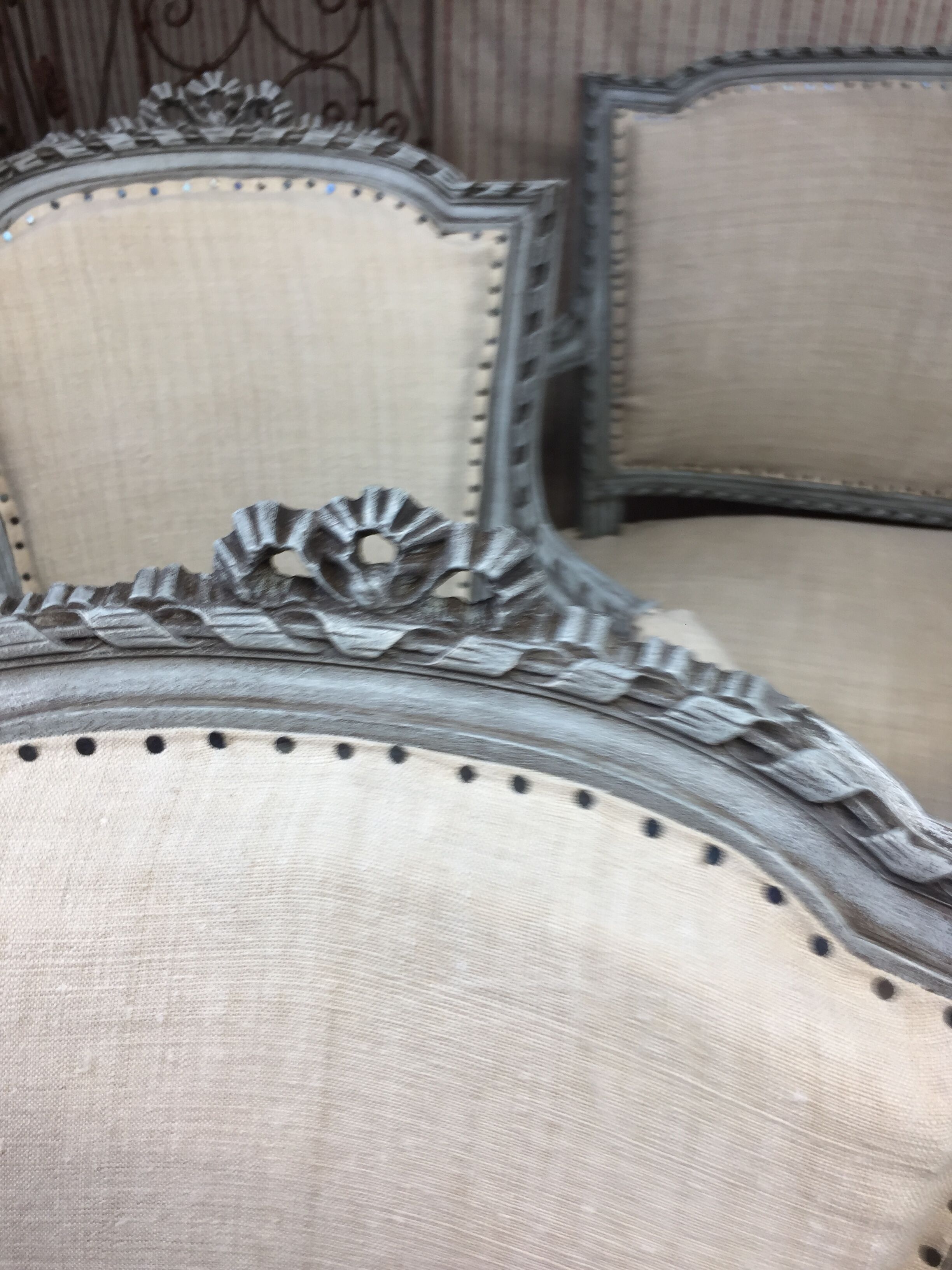 Pair of antique Louis XVI style chairs, completely renovated