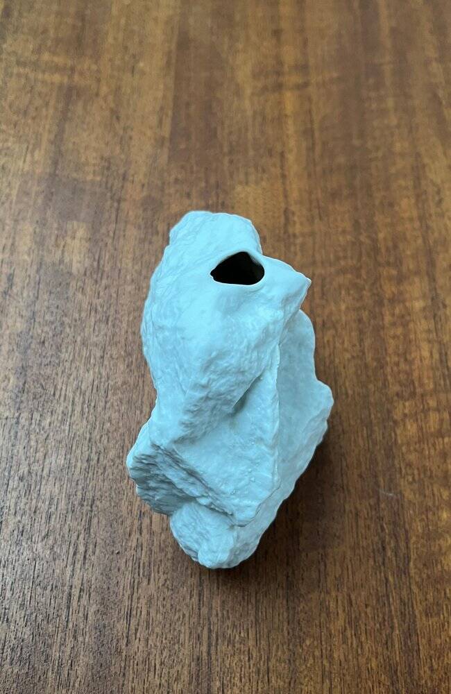 Vintage white porcelain rock vase from KPM Royal Porcelain, 1970s.