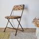 Chaise pliante vintage Lafuma modèle "Chantazur" à motif fleuri