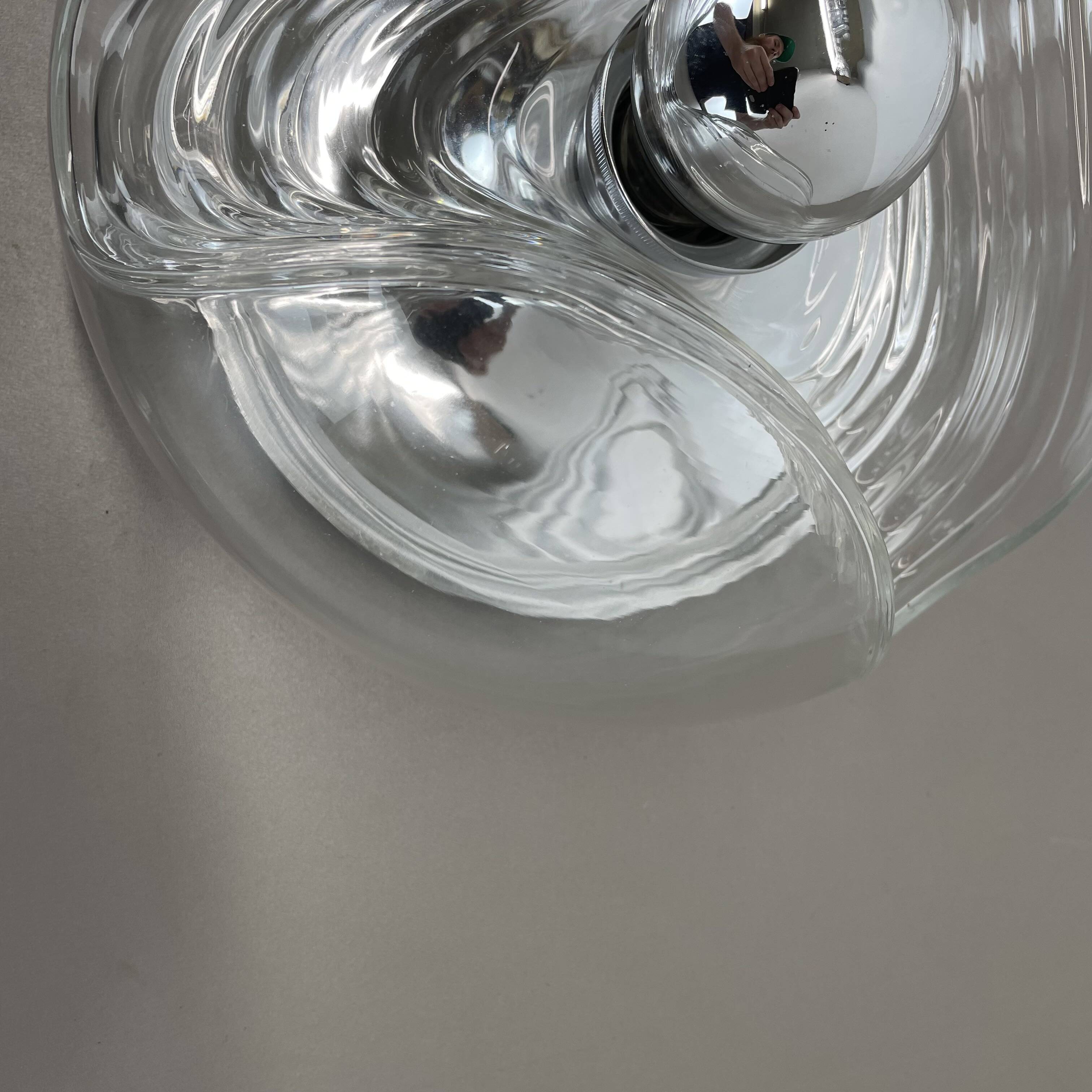 27cm "Wave" ceiling Wall Light by Koch and Lowy, Peill & Putzler, Germany