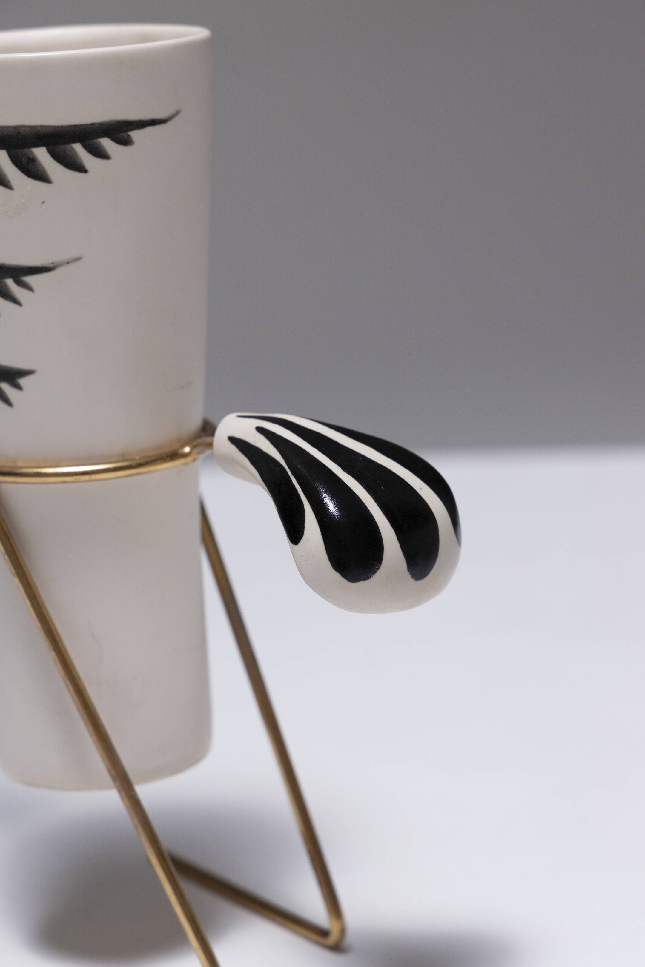 High ostrich earthenware mug, 1960s