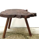 Folk art wooden side table or coffee table
