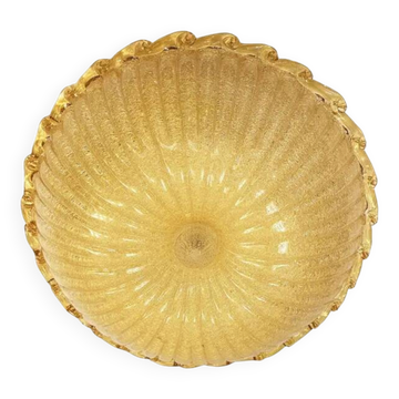 Venetian Amber Graniglia Budino Murano Glass Flush Mount by Simoeng