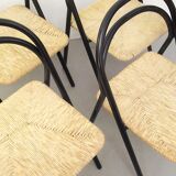 Four straw chairs from the 70s