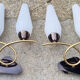 Pair of wall lamps, brass and opaline, vintage, Maison Lunel, 50s