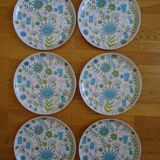 Series 6 Coraline plates in vintage melamine Rumilly France