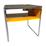 Vintage Design Wengé And Metal Side Table