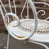 Pair of armchairs vintage wrought iron garden chairs