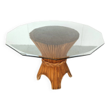 Table à manger vintage en bambou, 1970