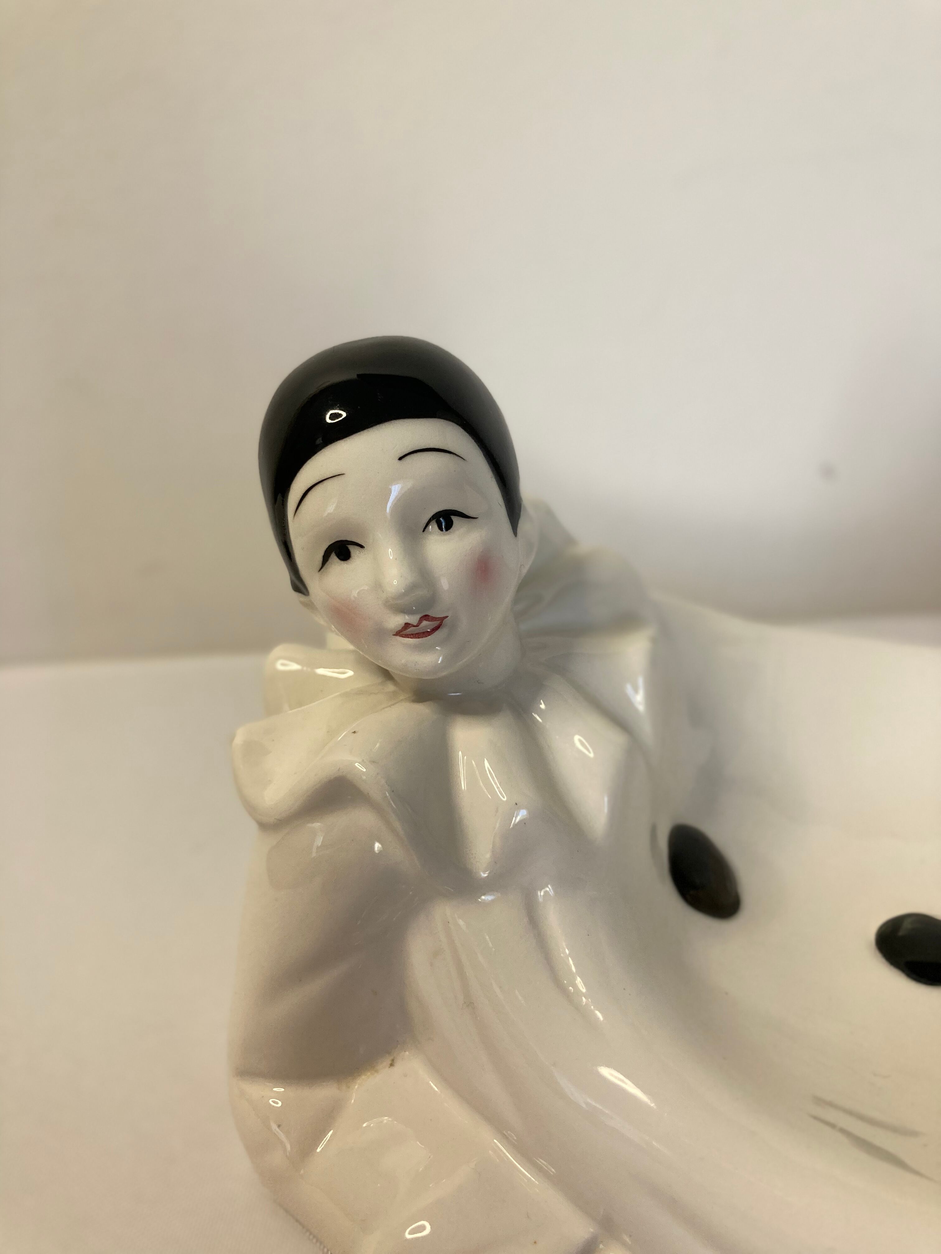 Vintage ceramic TWI Japan Pierrot ashtray