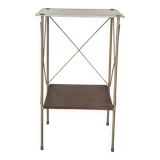 Gold metal pedestal table