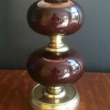 Lamp made of brass and red colored glass