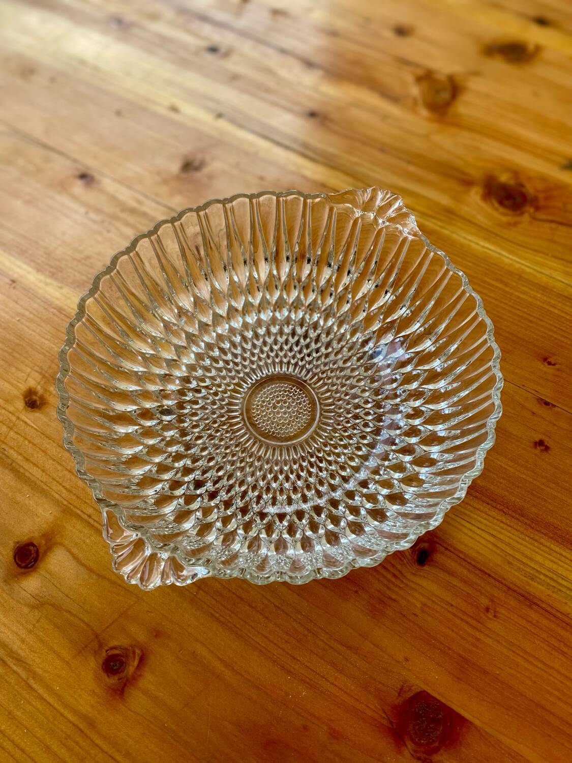 Saladier en verre vintage