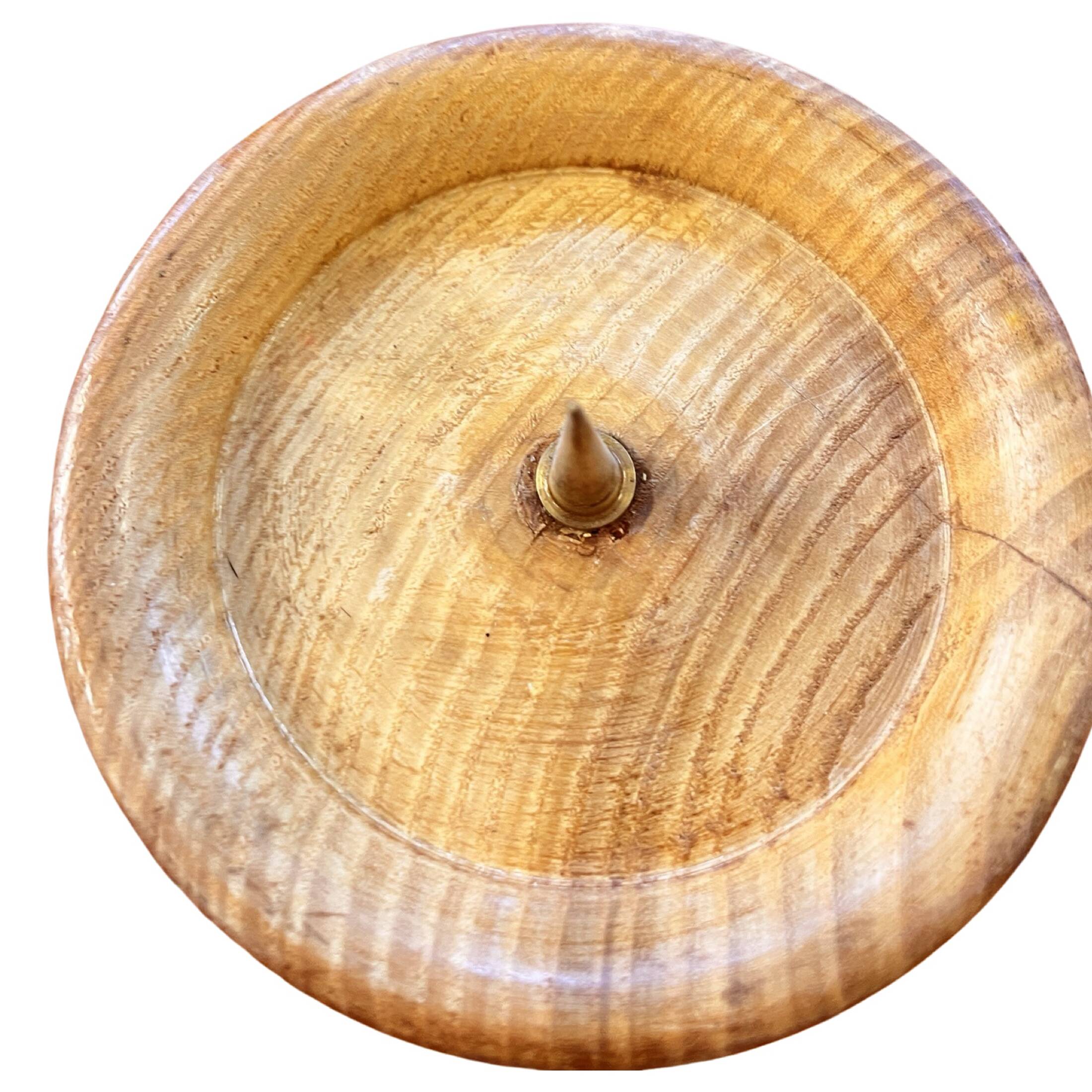 Large wooden turned candle holder Belgium, 1970s.