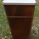 Walnut and walnut veneer bedside table with marble around 1900, door with drawers