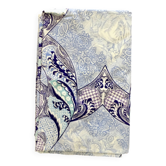Nappe Trianon en satin de coton bleu